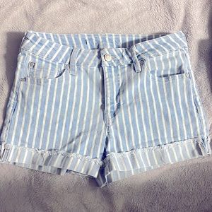 Blue and White stripped womens Jean shorts!